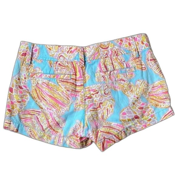 Lilly Pulitzer Walsh Shorts Women Size 2 Breakwater Blue Tini-Bikini Fish Print - Picture 3 of 11